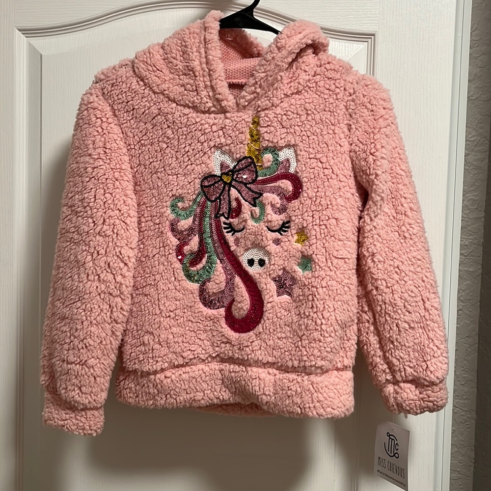 Pink unicorn hooded pullover